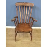 Elm rail back open armchair