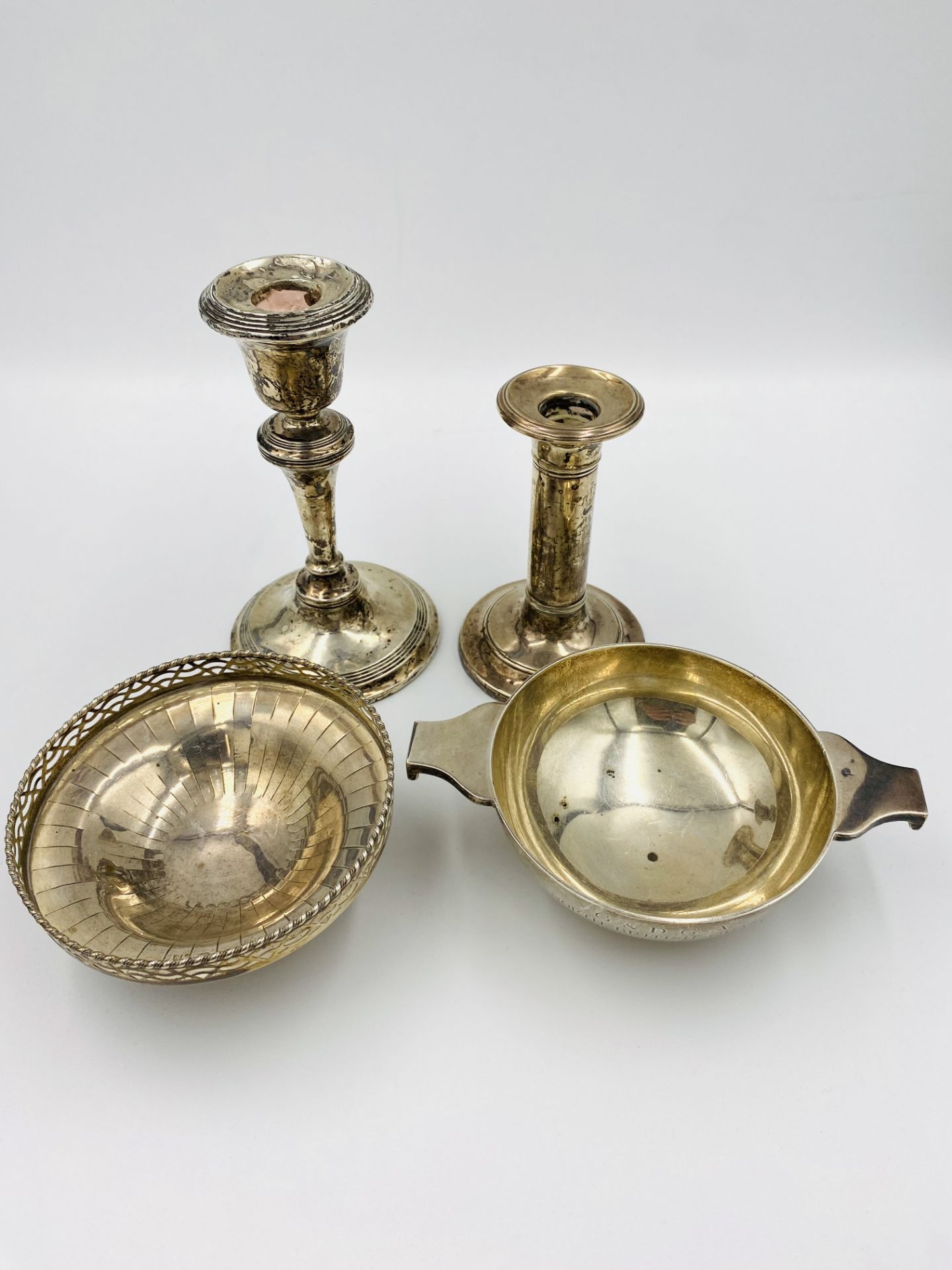 Silver candlestick and other items of silver - Image 2 of 4