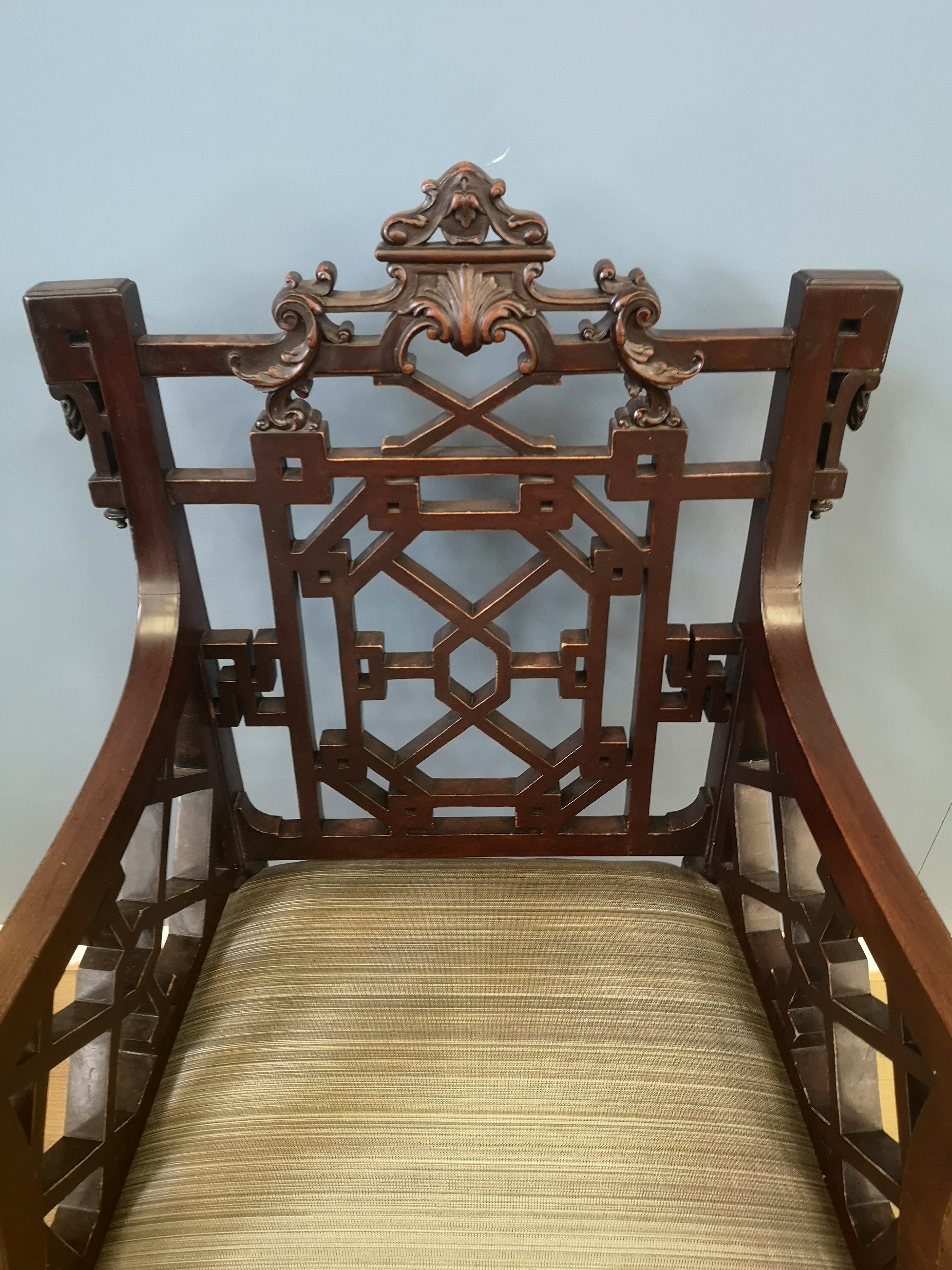 Oriental style open armchair - Image 2 of 5