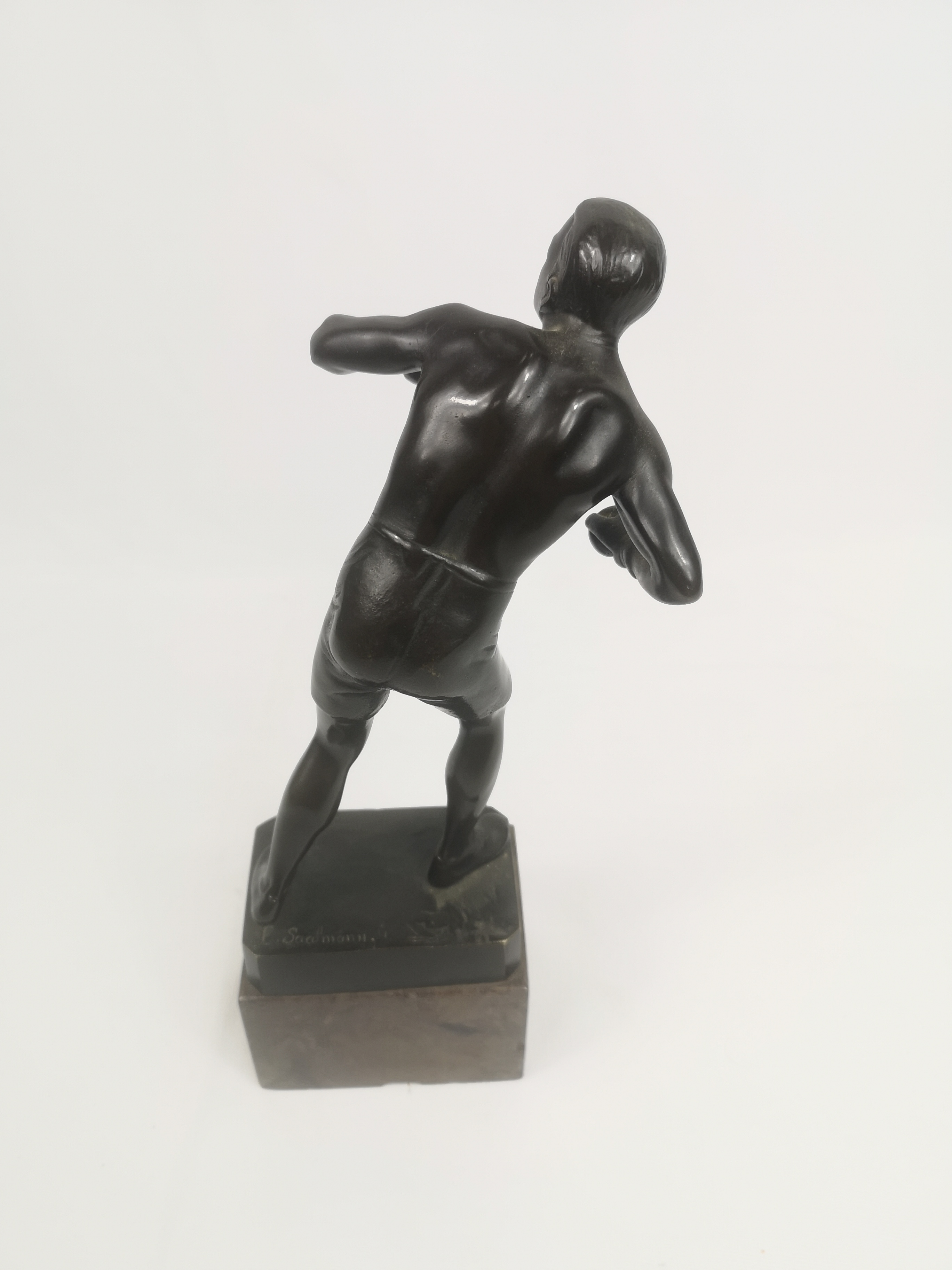 After E. Saalmann, bronze figure of a boxer - Image 3 of 6