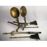 Pair of Victorian brass fire dogs