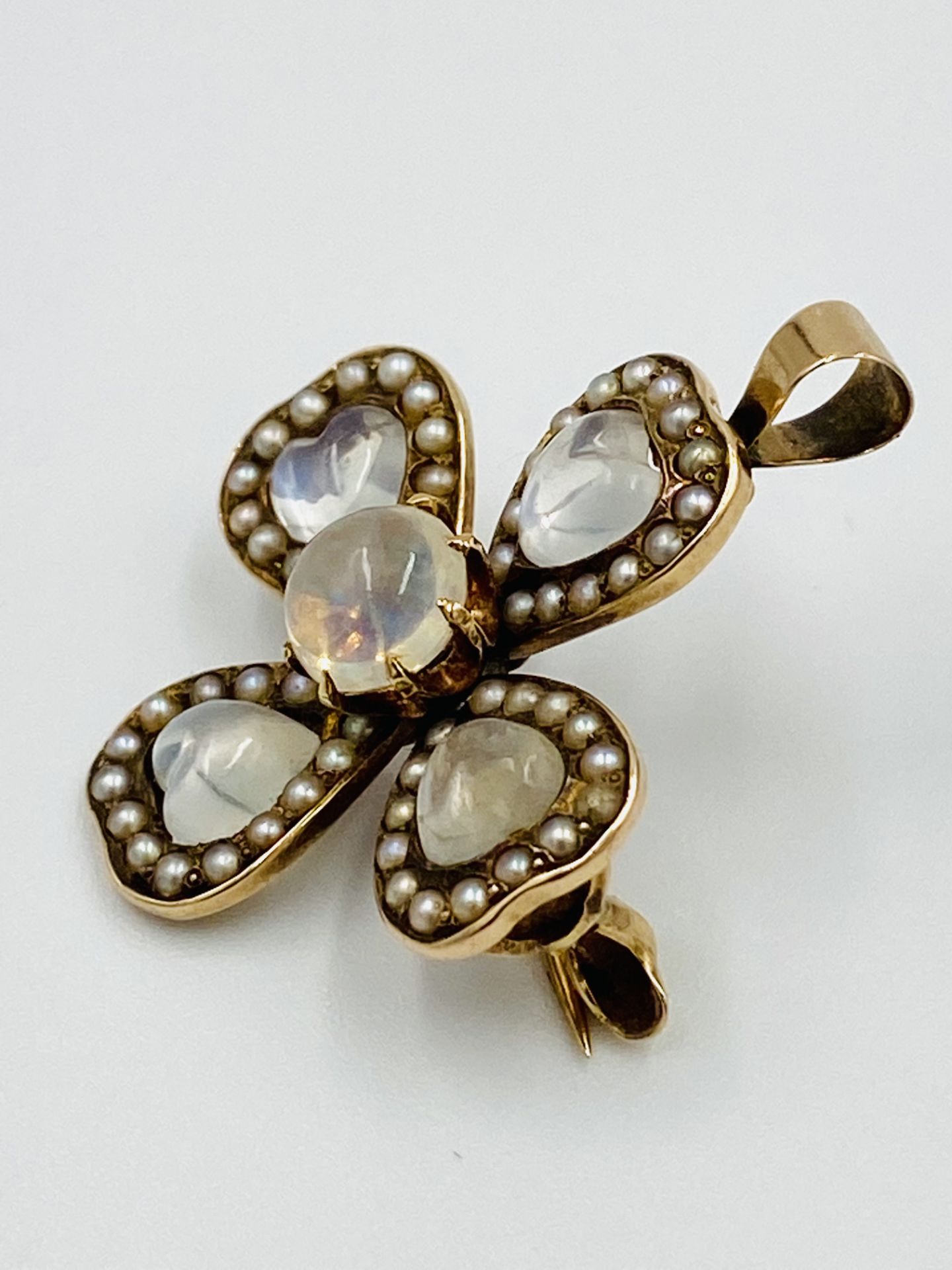 Pearl and moonstone brooch - Image 2 of 4