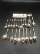 Fine silver spoons, together with a quantity of silver spoons