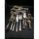 Quantity of continental silver cutlery and flatware