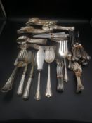 Quantity of continental silver cutlery and flatware