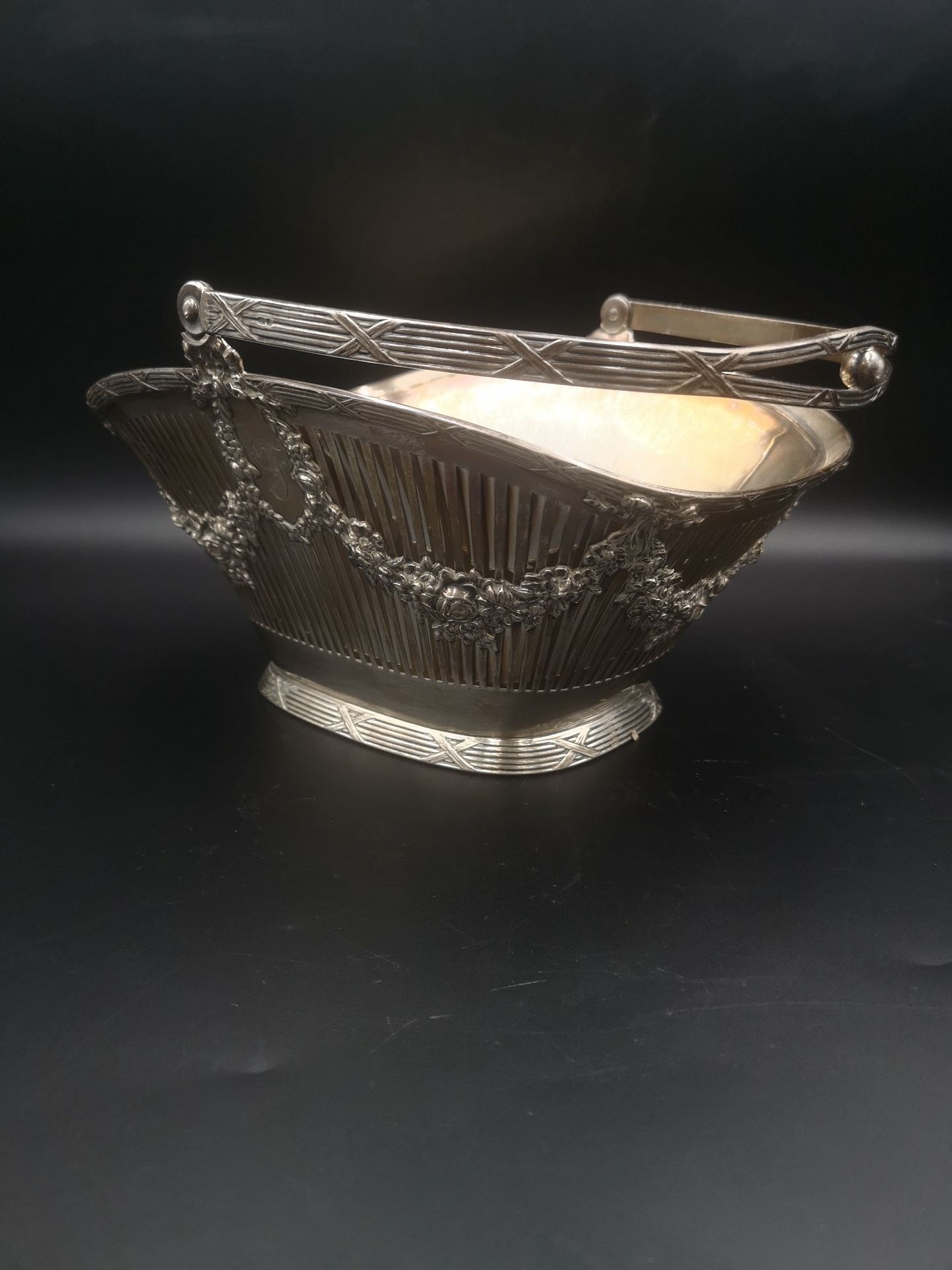 Asprey & Co pierced silver basket