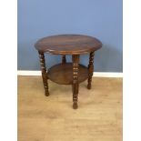 Circular oak side table