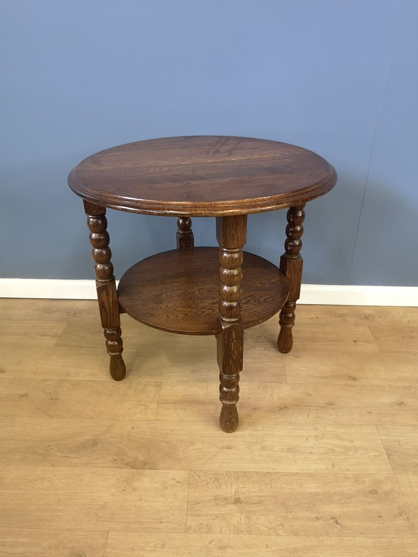 Circular oak side table