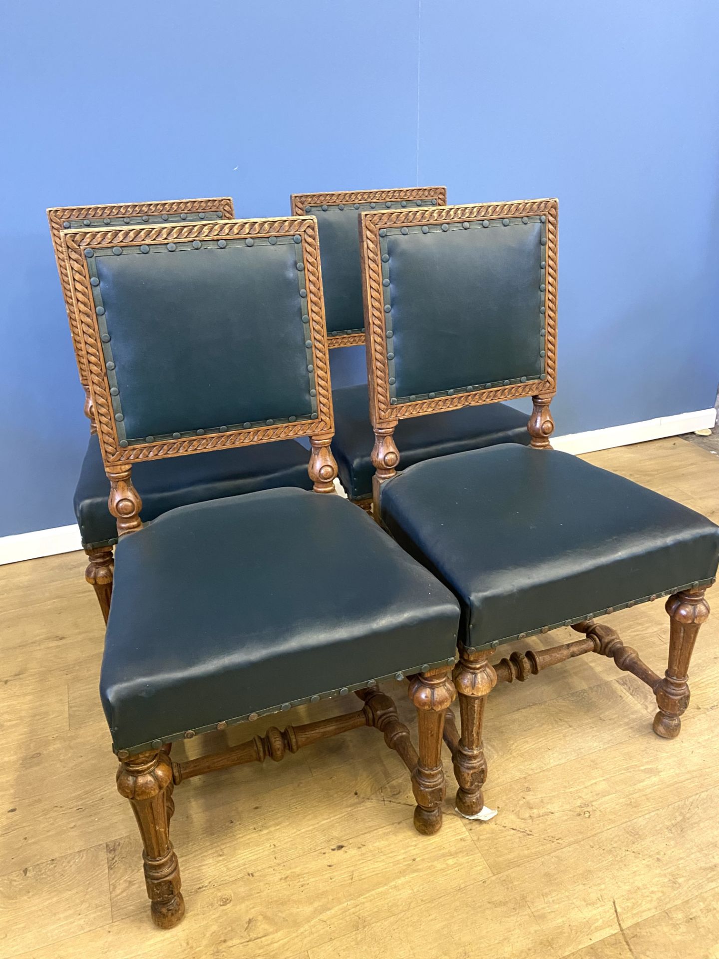 Four carved oak dining chairs - Image 3 of 5