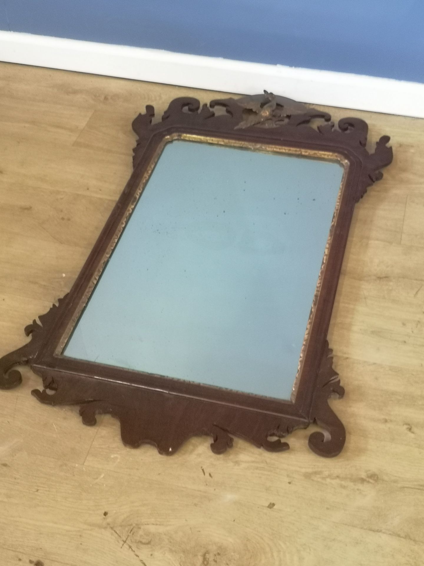 Georgian mahogany mahogany fret cut mirror - Image 4 of 5