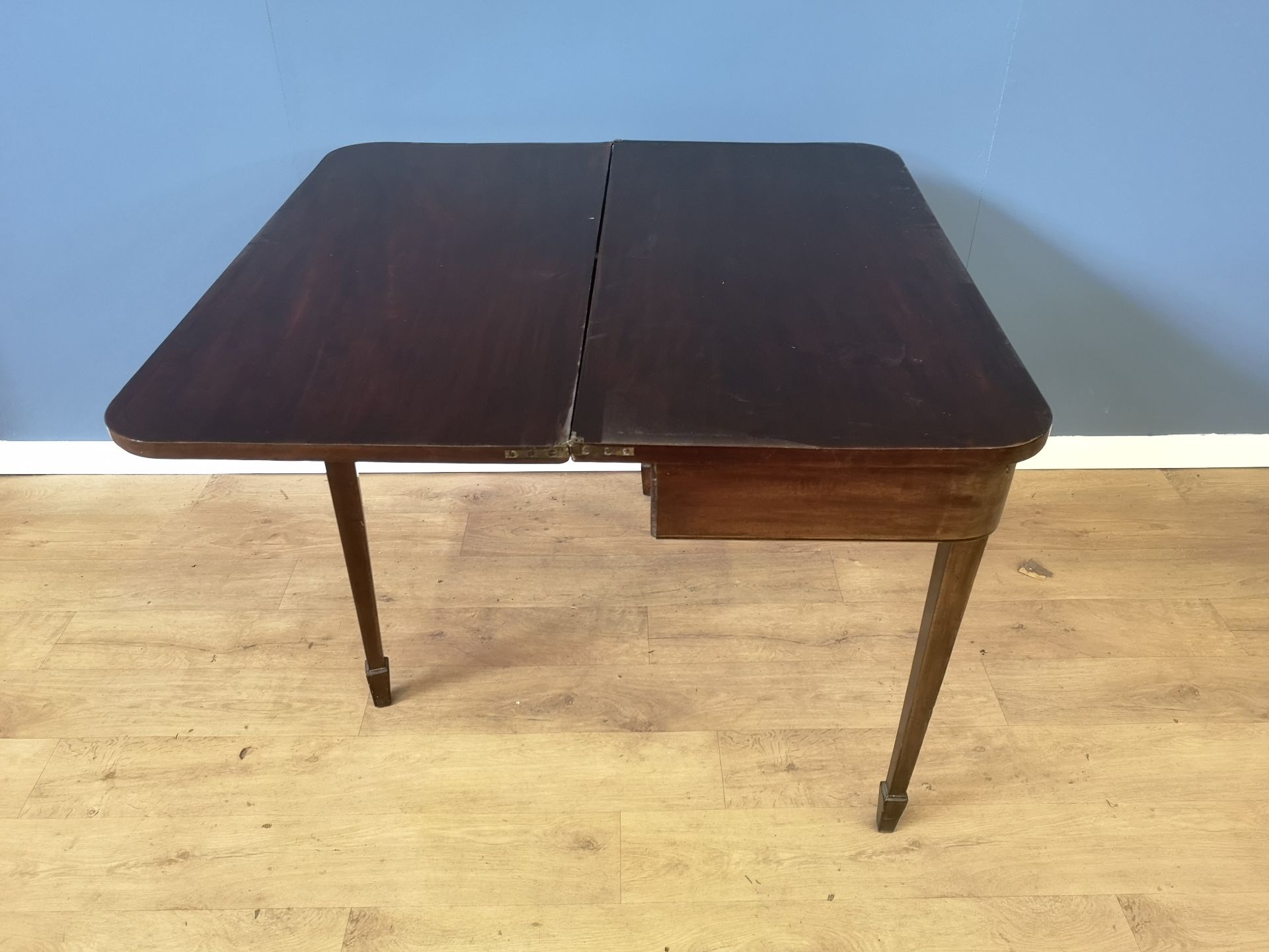 Mahogany fold top table - Image 3 of 3