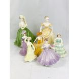 Seven Coalport figurines