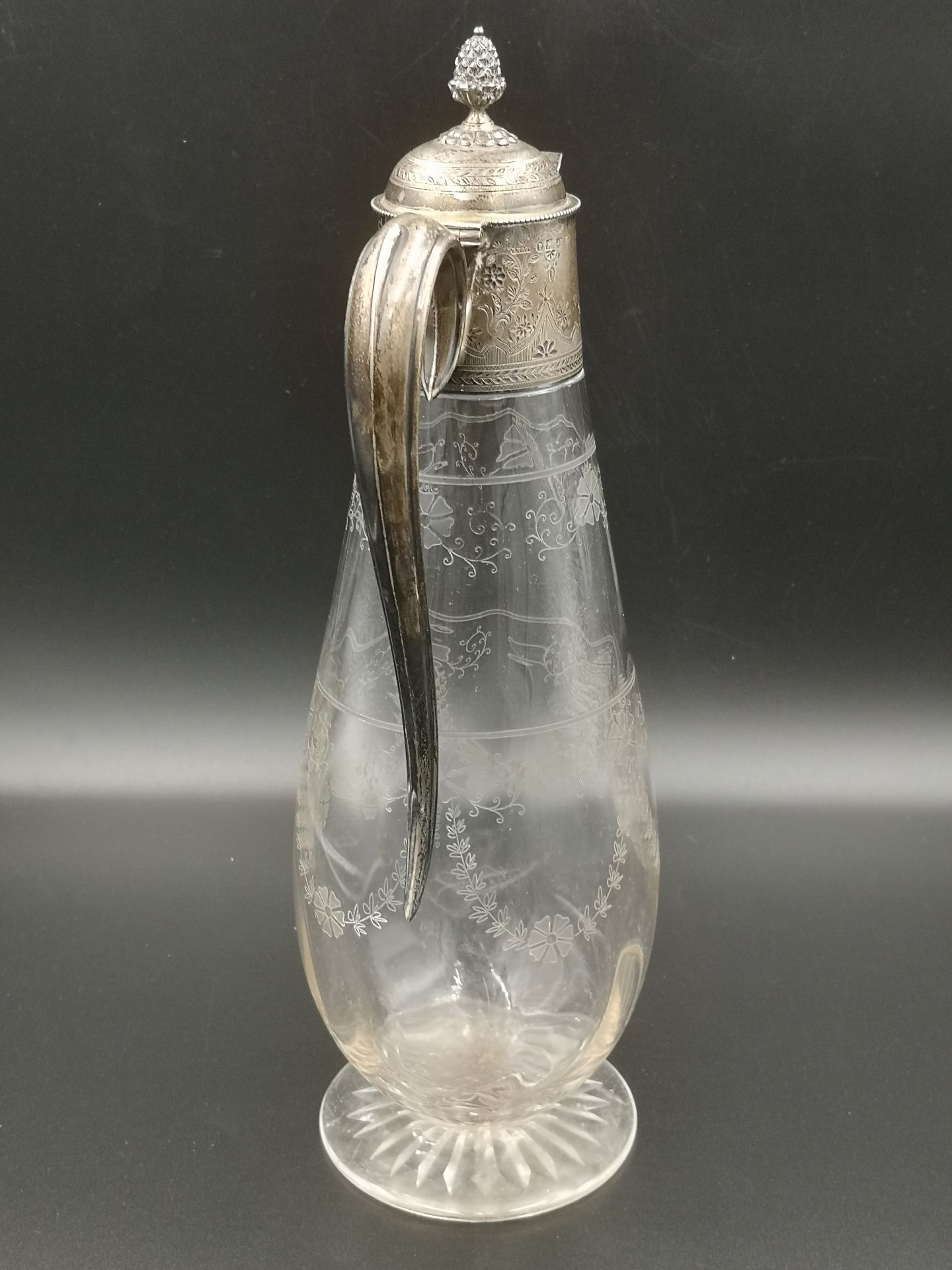Victorian cut glass and silver claret jug - Image 3 of 5