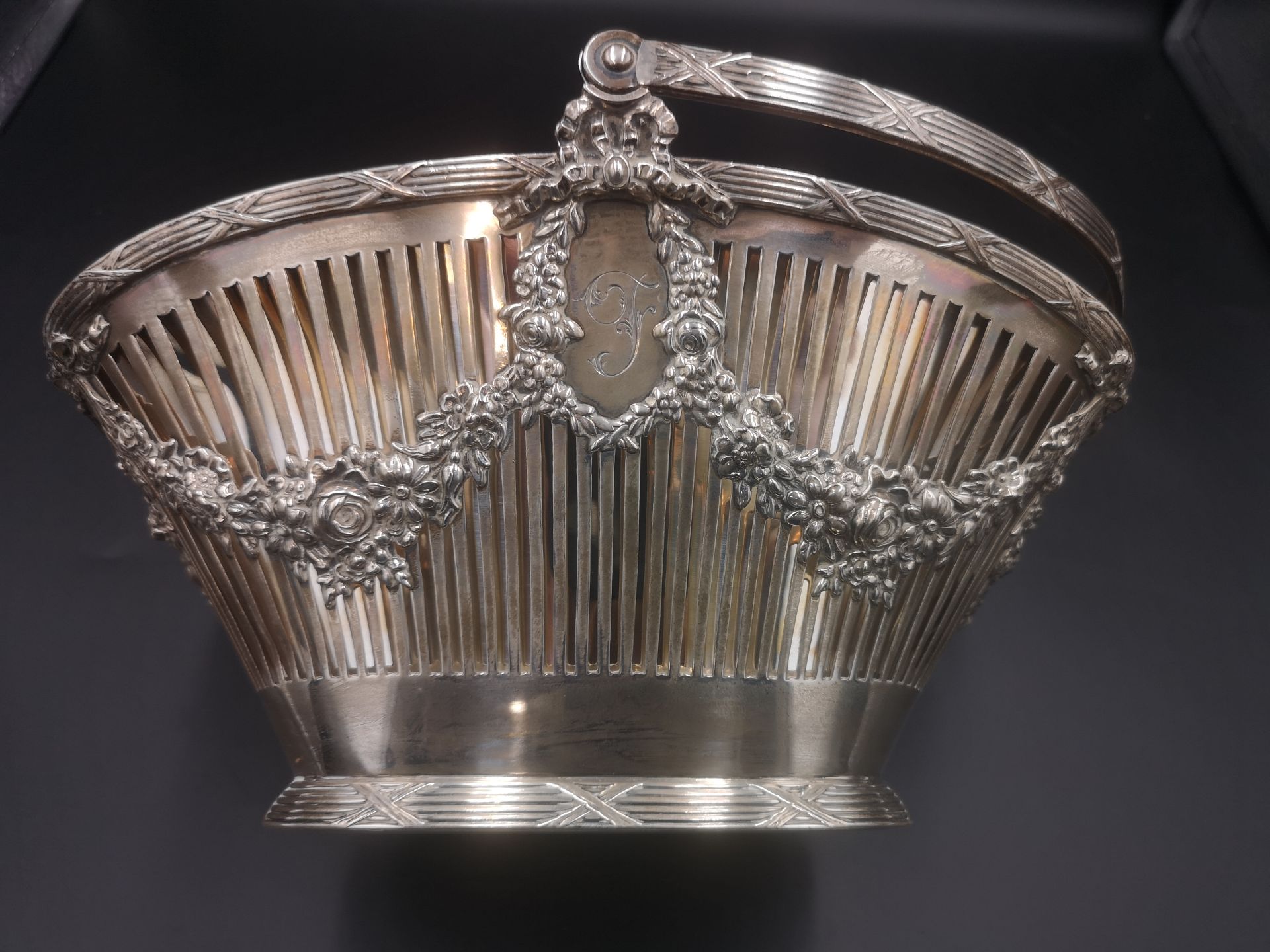 Asprey & Co pierced silver basket - Image 3 of 6