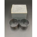 Pair of engine turned silver napkin rings