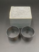 Pair of engine turned silver napkin rings