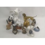 Eight Royal Copenhagen animal figurines together with seven others