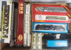 Quantity of 00 gauge locomotives and carriages to include Hornby and Airfix.