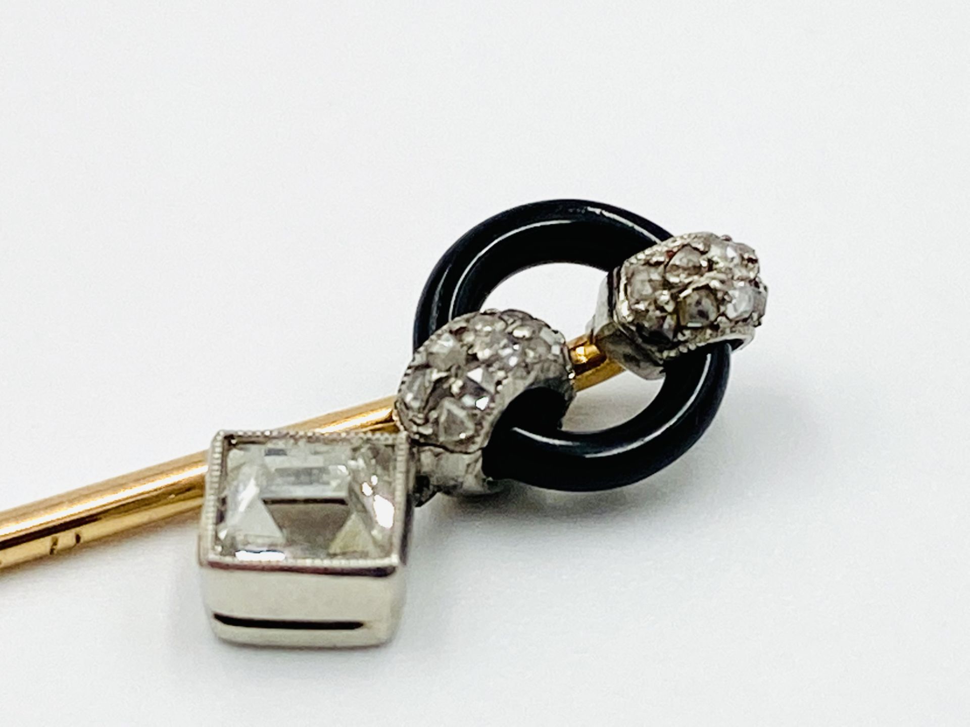 Cartier Paris, gold, onyx and diamond stick pin - Image 2 of 3