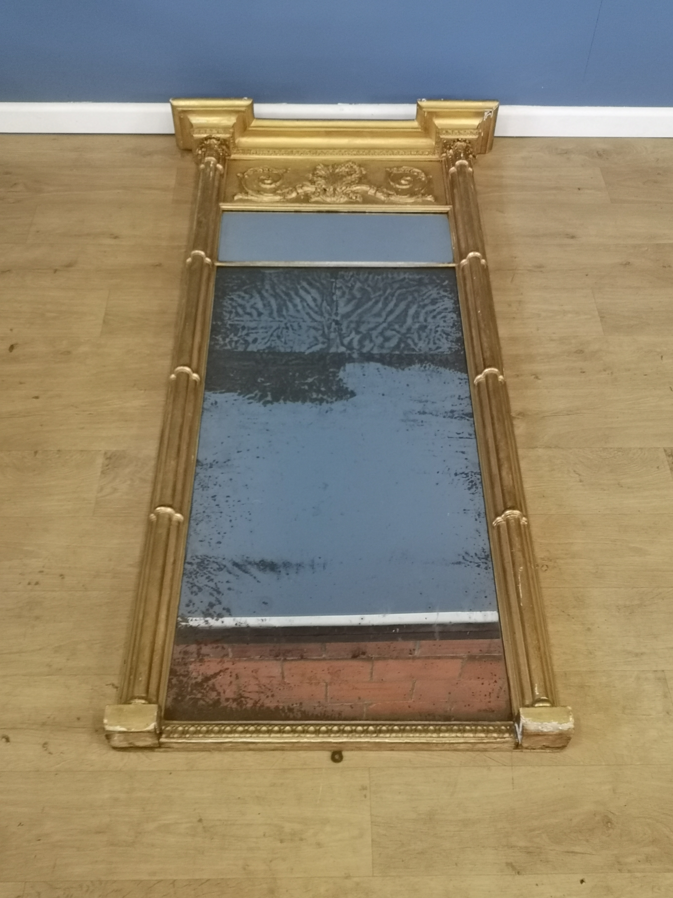 19th century gilt framed pillar mirror - Image 4 of 5