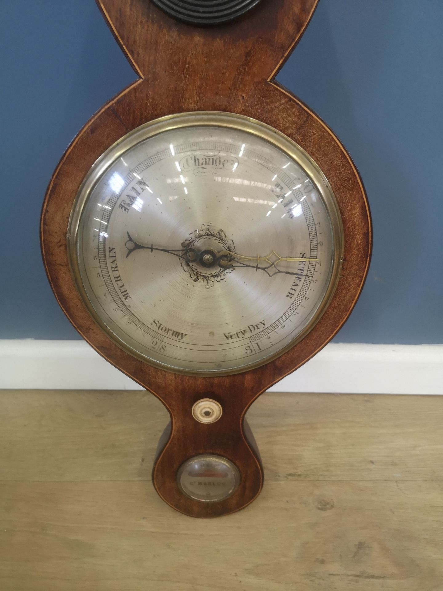 Victorian wall mounted barometer - Image 4 of 5