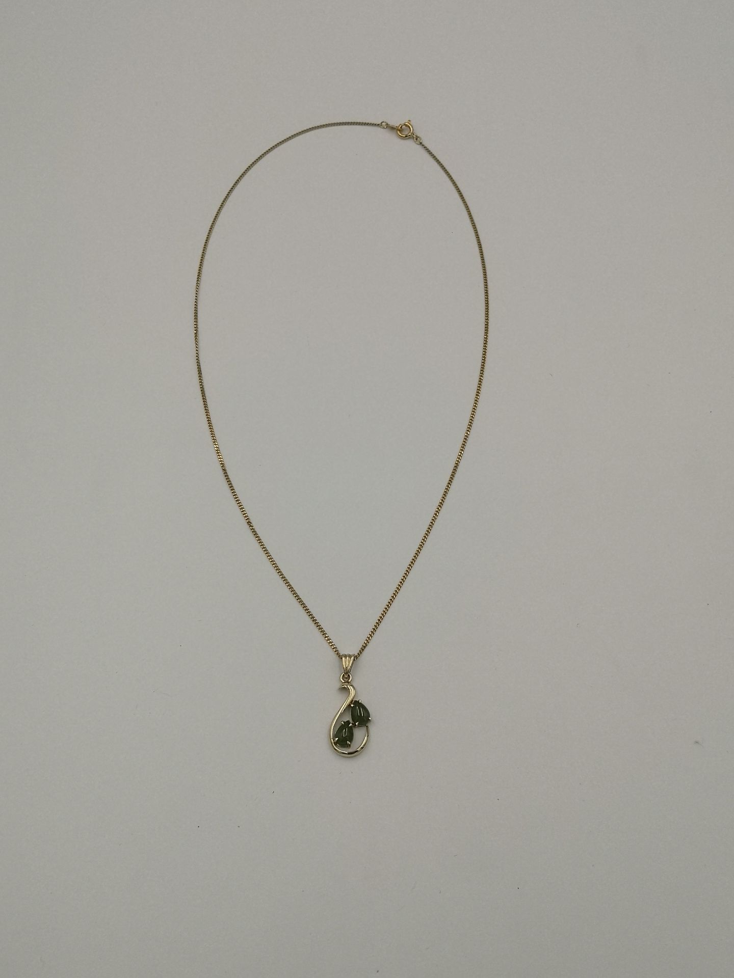 9ct gold and jade set pendant together with a jade fob - Image 2 of 6