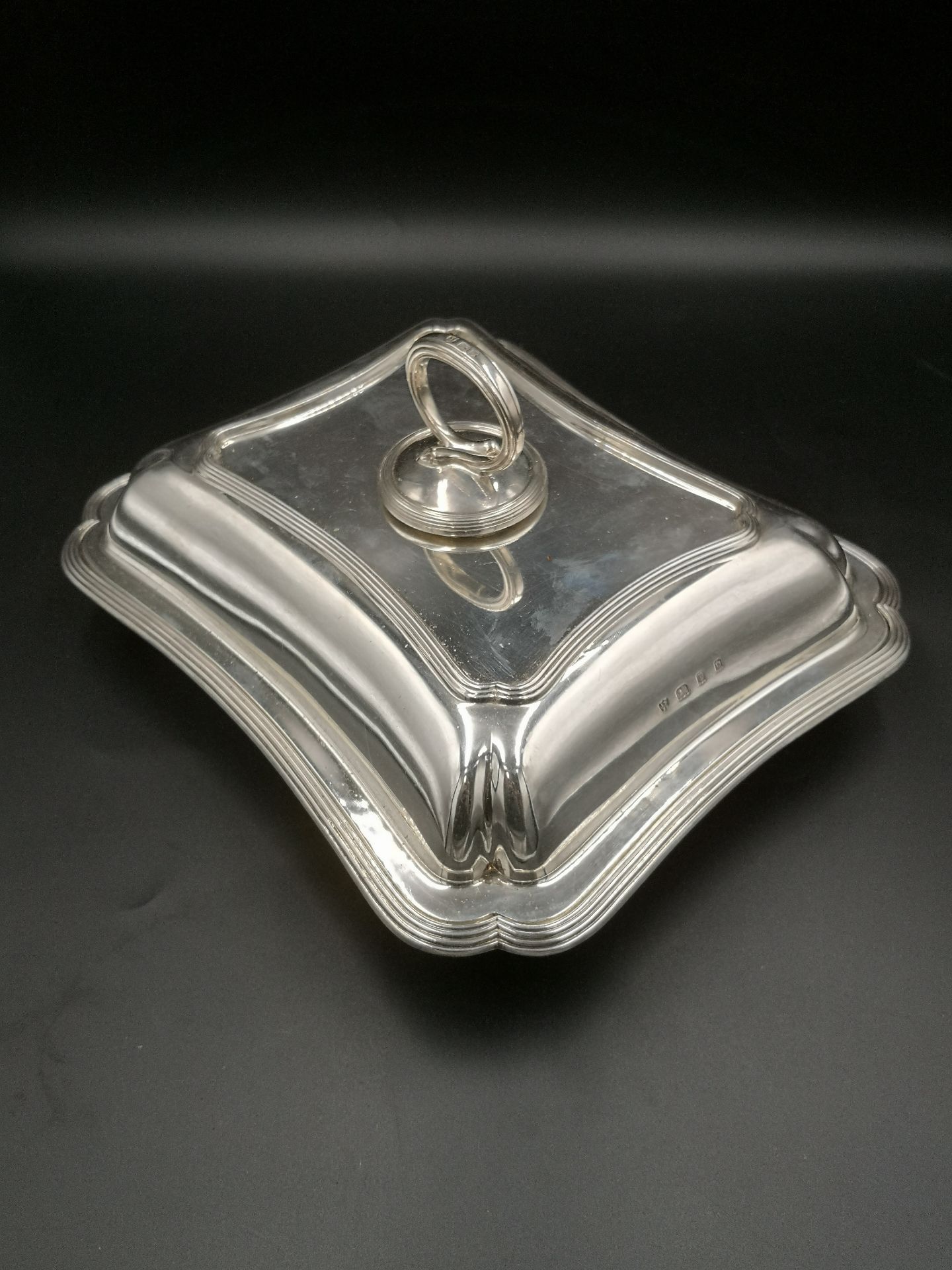 Silver entree dish