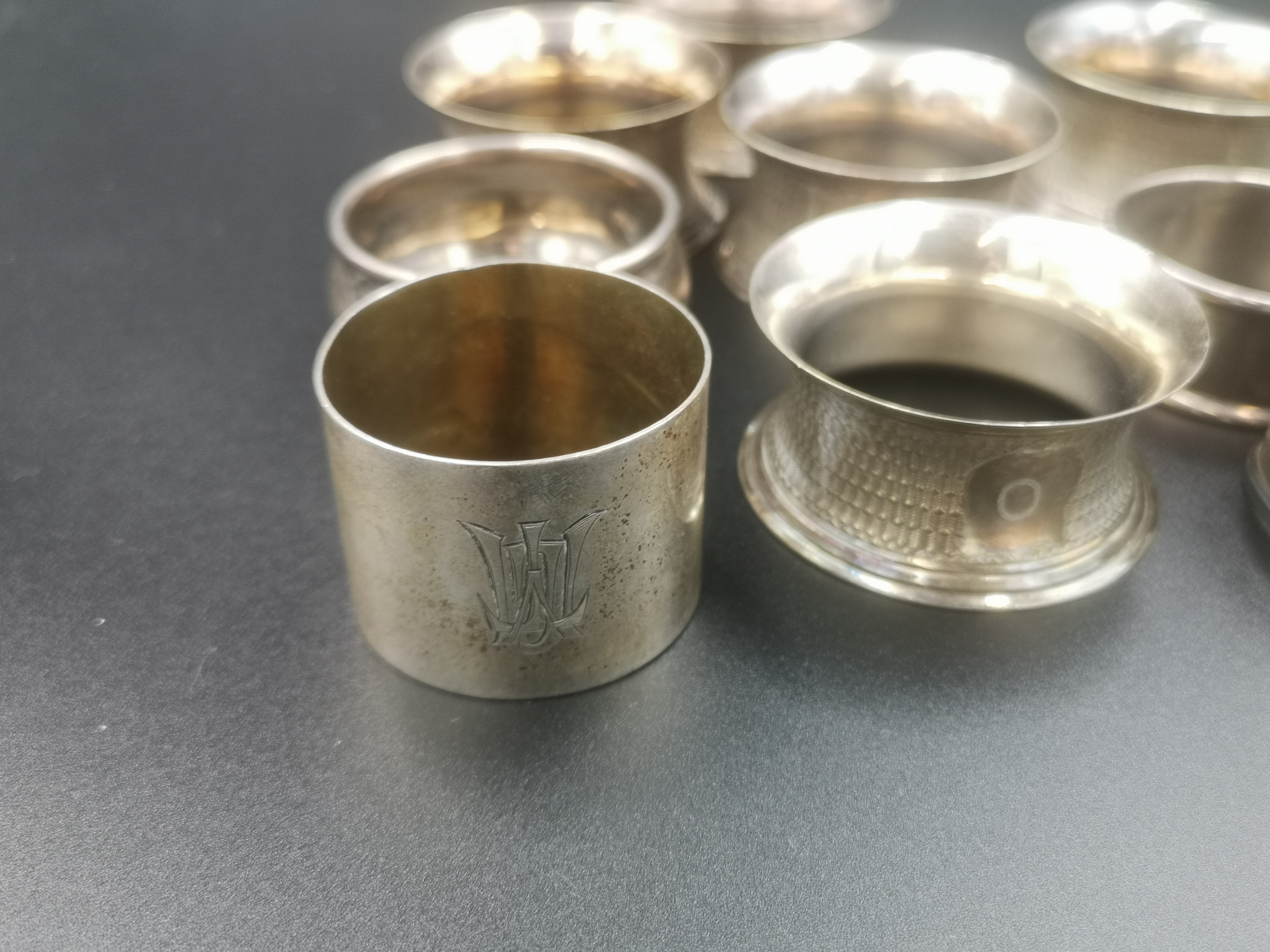 Quantity of silver and silverplate napkin rings - Image 2 of 6