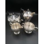 Four piece silver tea set, 1938