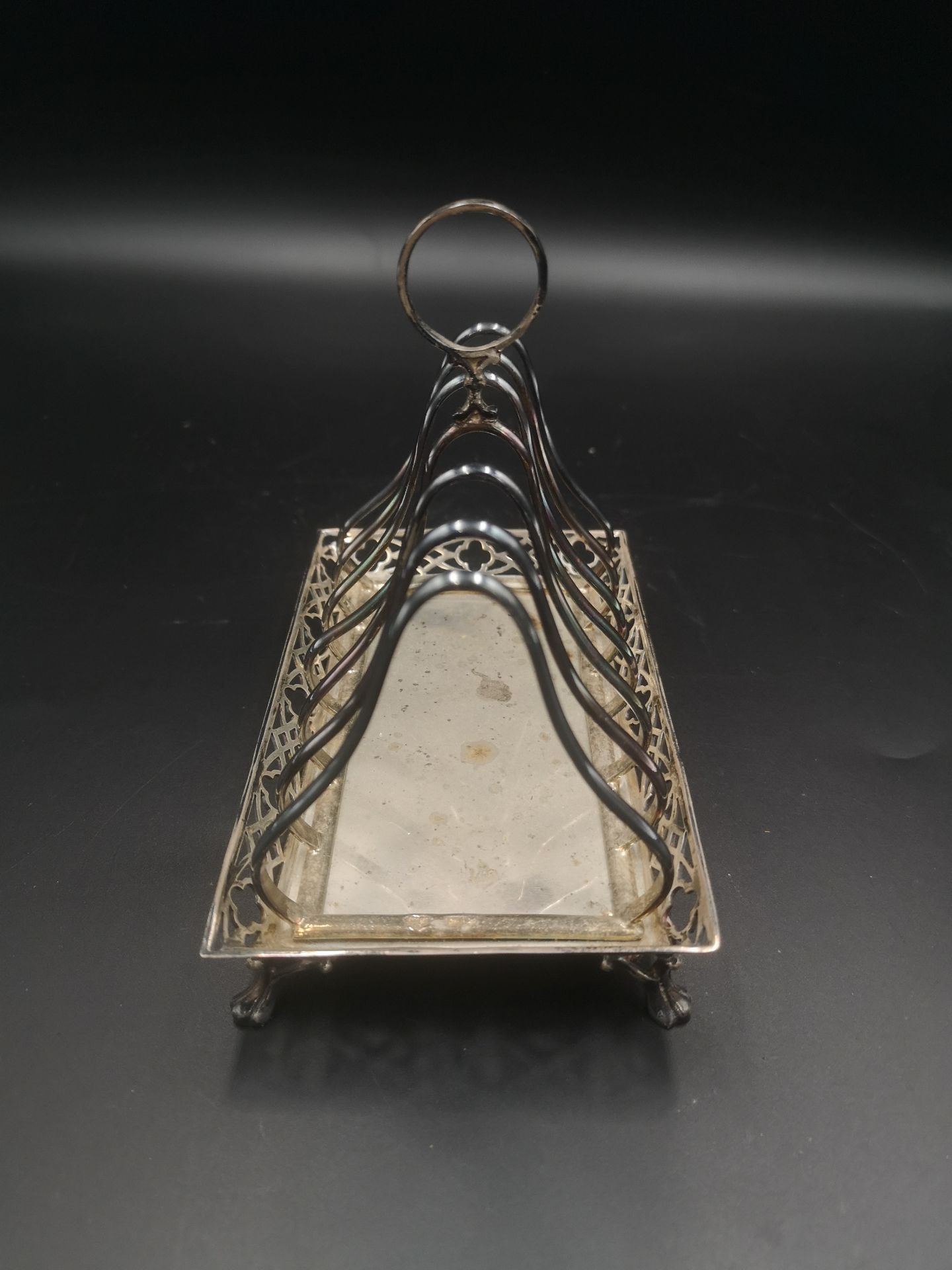 Goldsmith and Silversmith Co. silver toast rack, 1911 - Image 5 of 5
