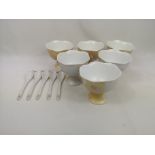 Six Japanese Yamasen porcelain ice cream bowls