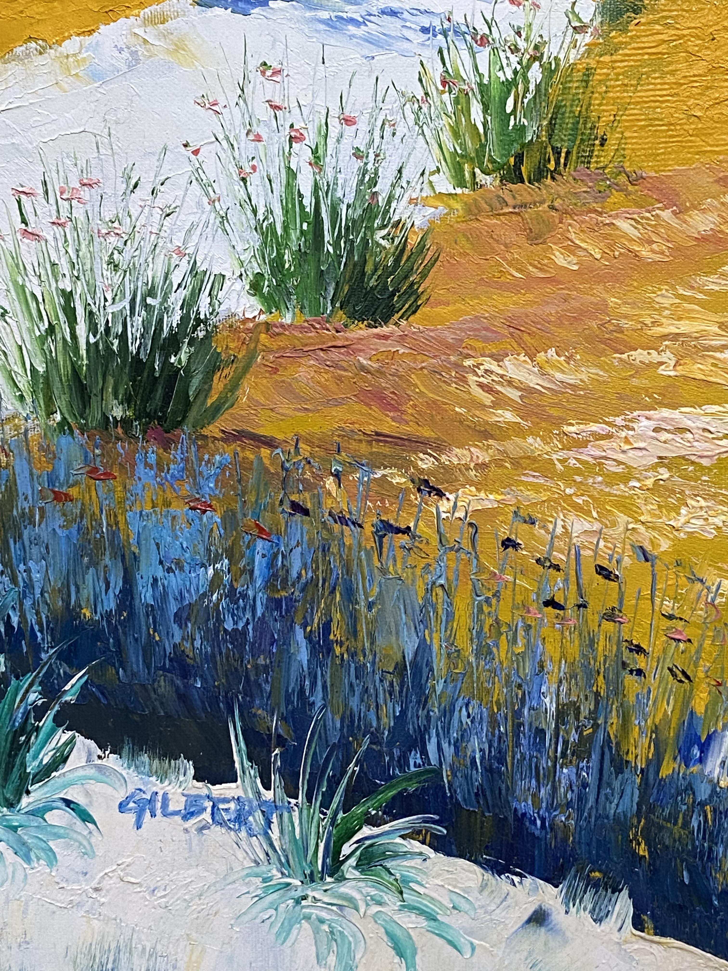 Framed oil on canvas of a Provence landscape, signed Gilbert - Image 2 of 5