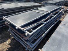 13 8ft x 3ft galvanised plastic clad hurdles