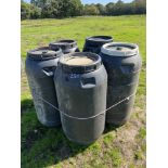 5 plastic 40 gallon drums