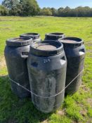 5 plastic 40 gallon drums