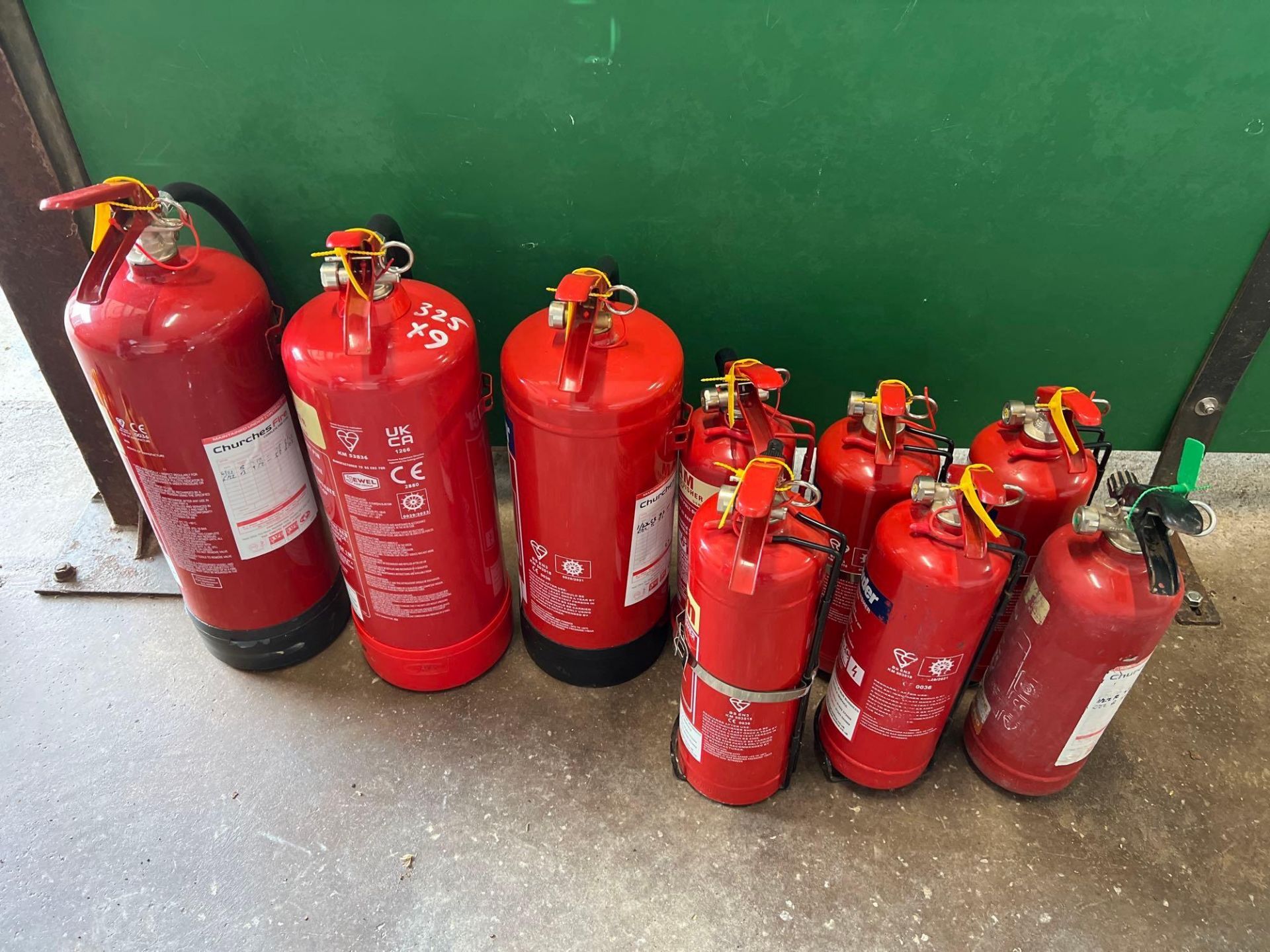9 fire extinguishers