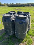 5 plastic 40 gallon drums