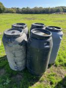 5 plastic 40 gallon drums