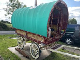 OPEN LOT WAGON the body painted burgundy with side panels in cream and chamfers picked out in