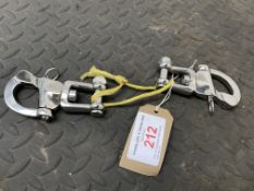 Pair of stainless steel quick release snaps. This lot carries VAT.