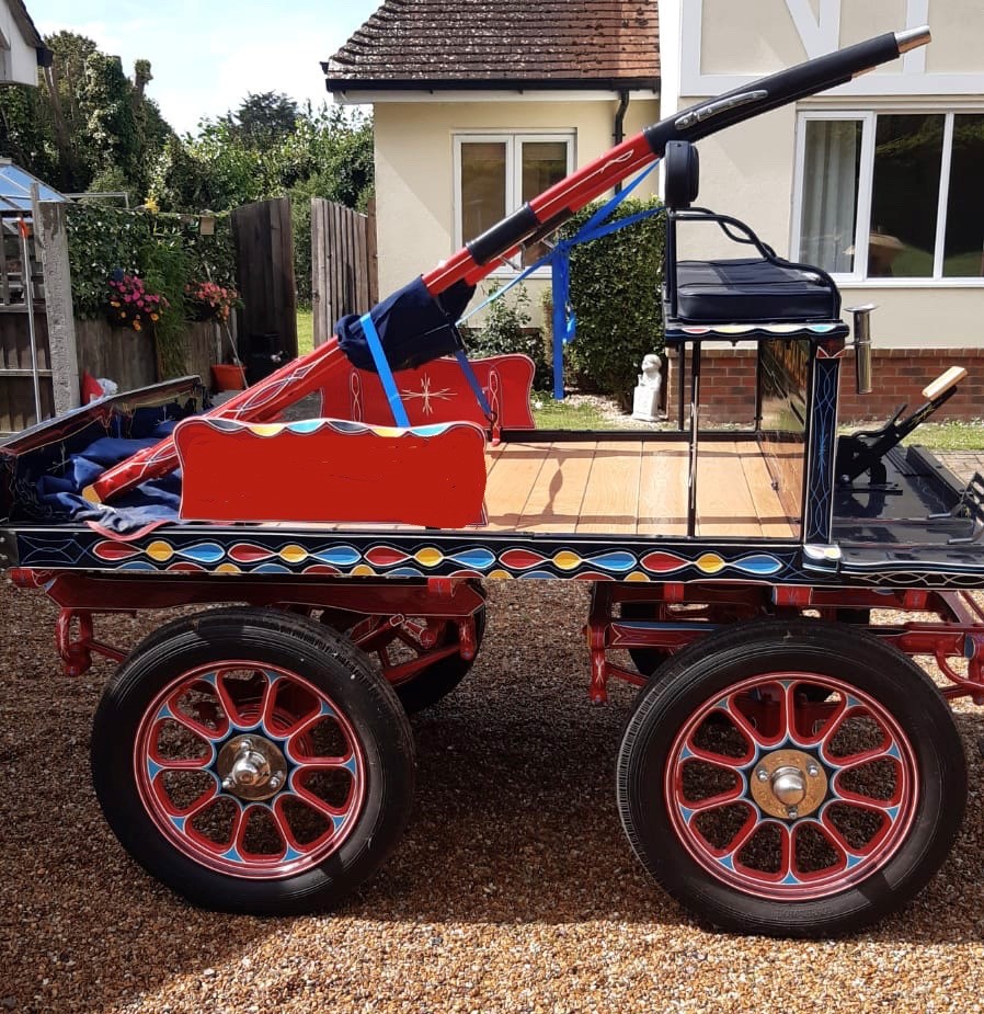 LONDON TROLLEY three quarter size to suit 13 to 14.2hh. Painted dark blue with chamfers picked out - Image 3 of 4