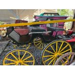 PRESENTATION PHAETON to suit 15hh single or pair. Painted black with white lining on yellow 12 and