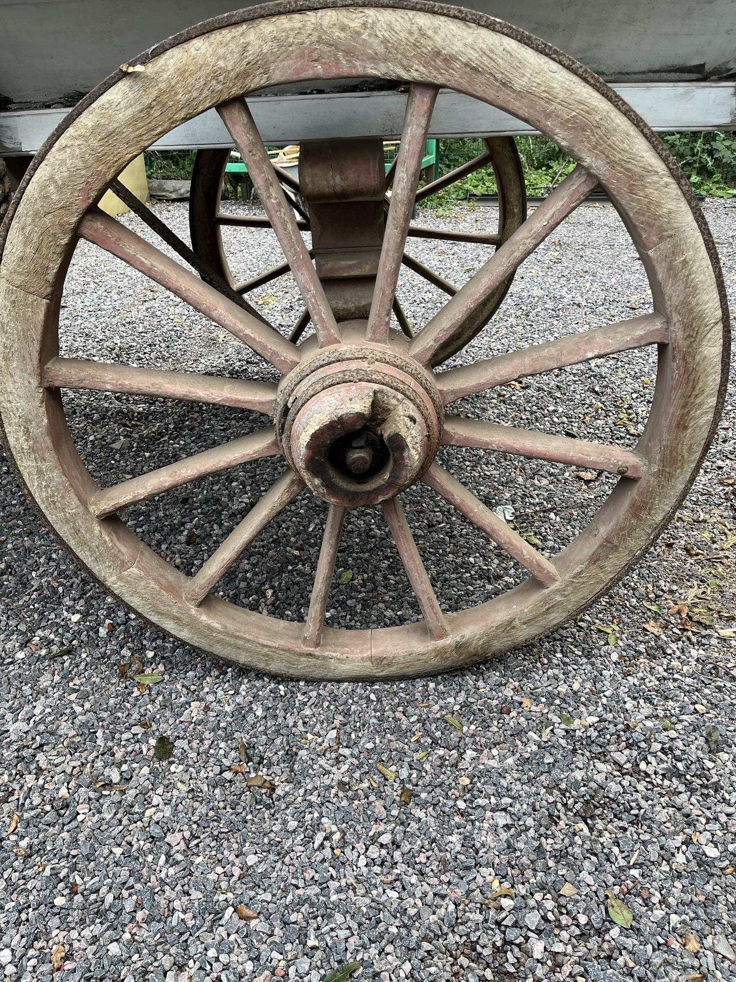 HARVEST WAGON in original condition, although the floor is in need of replacing; with rear rade - Image 10 of 14