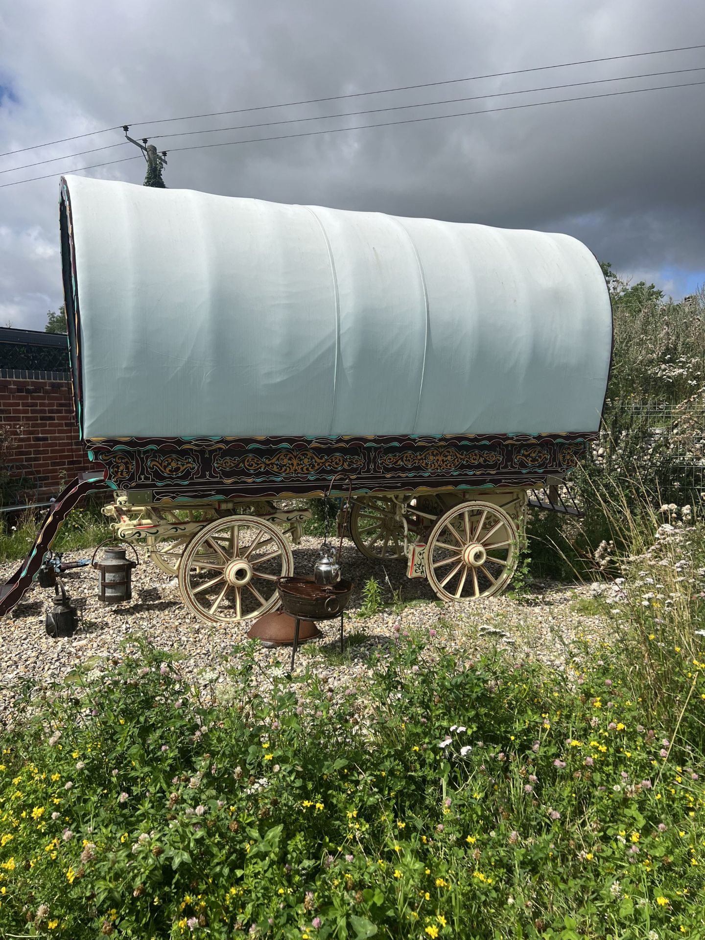 OPEN LOT WAGON built in 1925. Painted in traditional colours of burgundy with yellow and blue