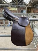 16.5" Brown leather saddle by Courbette, USA. This lot carries VAT.