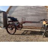 TWO WHEEL EXERCISE VEHICLE to suit 15 to 17hh. Painted maroon with white lining, and with black