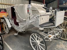 LANDAU built in Poland to suit 14.2hh pair. Painted white with black lining, white hoods, and red