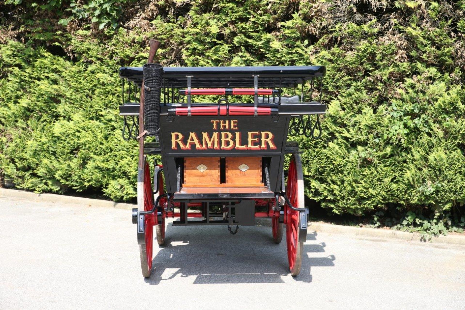 CHARABANC built by Deason of Windermere. Varnished panels with black painted frame, on red - Image 3 of 3