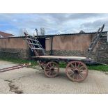 DEVON FLAT WAGON built circa 1930 to suit single horse. In original blue finish and unrestored