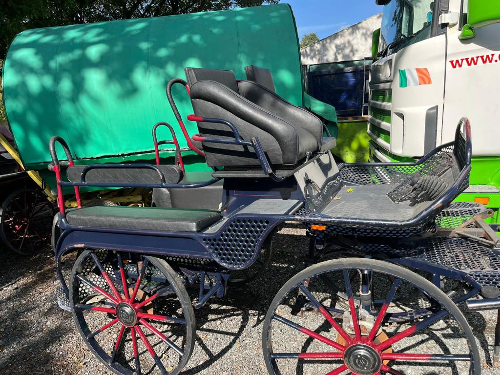 MARATHON/EXERCISE VEHICLE to suit 16hh pair or team. Painted blue and red with black vinyl